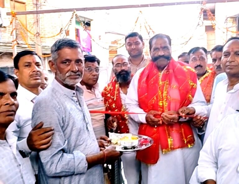 पालकी में सवार होकर निकलीं मां दुर्गा, परीक्षितगढ़ में निकली विशाल शोभायात्रा